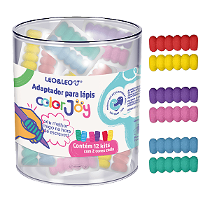 Adaptador de Lápis EVA COLOR JOY - POTE C/ 24 UND (12 duplas)  - LEO E LEO