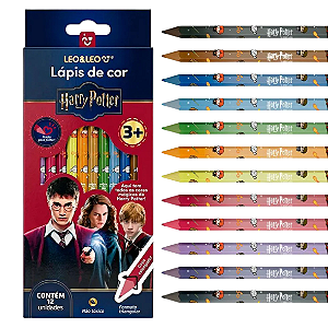 Lápis de cor  HARRY POTTER - 12 CORES - ESTAMPADO - LEO E LEO