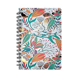 Caderno Diário  Espiral  FLORAL 80FLS  - KAZ