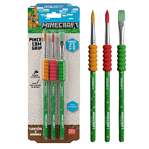 Pincel Ergonomico c/ Grip MINECRAFT 3 TAMANHOS - LEO E LEO