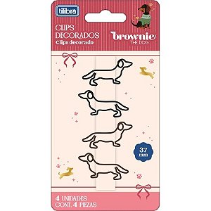 Clips Decorado  BROWNIE- BLISTER 4 UND - TILIBRA