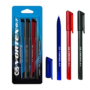 Caneta  VORTEX 0.7MM - BLISTER 3 UND - CIS