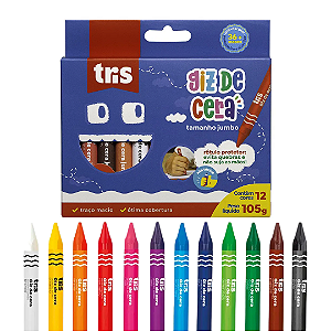 Giz de cera JUMBO - 12 CORES CX - TRIS
