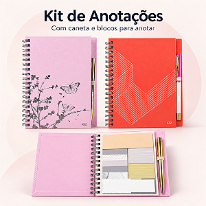 Caderno Sortido 60FLS + Caneta Luxo - KAZ