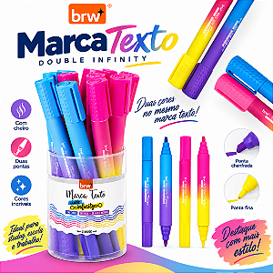 Marca texto gigante  DOUBLE INFINITY C/ CHEIRO - CX 12 UND - BRW