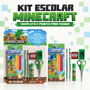 Kit Escolar MINECRAFT 18 ITENS- LEO E LEO