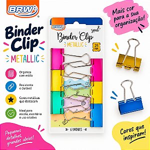 Clipes BINDER 25MM METALIZADO UND - BRW
