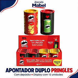 Apontador Duplo C/ DEPÓSITO LATA PRINGLES - DISPLAY C/ 12UN - BRW