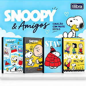 Caderno Brochura Decorado  1/4 SNOOPY 80F - UND SORTIDA - TILIBRA