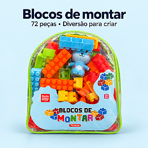 Brinquedo Mochila BLOCO DE MONTAR 72 PCS - DUTE