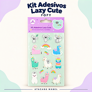 Adesivos em Cartela LAZY 15 ADESVISO  - FOFY