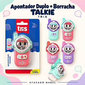 Apontador Duplo com Depósito + Borracha TALKIE – Tris