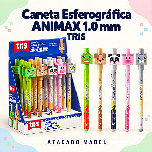Caneta Esferográfica ANIMAX 1.0  - DISPLAY 15UND - TRIS
