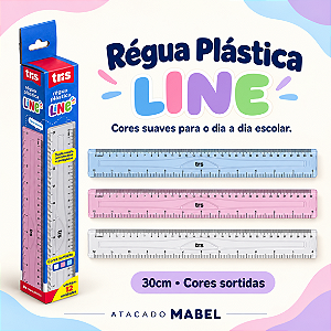 Régua Plástica TRIS 30CM - UND