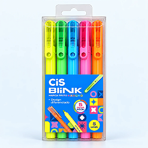 Marca Texto BLINK ESTOJO C/5 NEON - CIS
