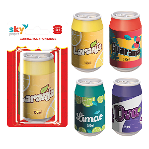 Apontador C/Borracha REFRIGERANTE 01 BLISTER - SKYPAPER