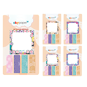 Bloco Adesivo PET 25F  KIT 5  - SKYPAPER