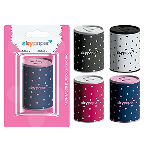 Apontador Duplo POA 01 BLISTER SORTIDO - SKYPAPER