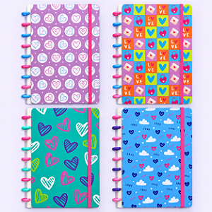 Caderno de Disco Colegial 80F LOVE - SKYPAPER
