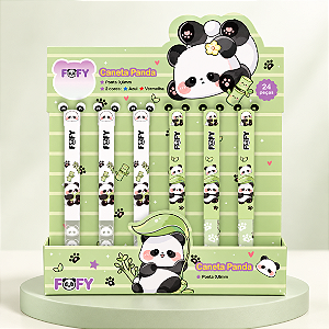 Caneta Esferográfica 2 CORES PANDA CX 24 UND - FOFY