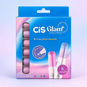 Marca Texto GLAM GLITTER CAIXA C/6 UND VIOLETA - CIS