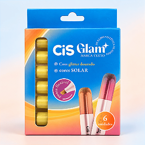 Marca Texto GLAM GLITTER CAIXA C/6 UND OURO - CIS
