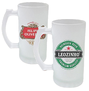 Caneca de Vidro para Chopp personalizada.
