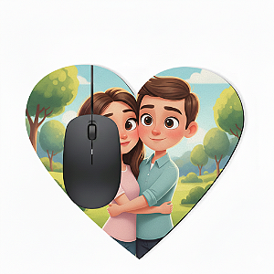 Mouse Pad de EVA Coração 23x20cm.