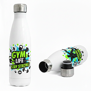 Garrafa Térmica em Aço Inox Branco com Parede Dupla - 500ml