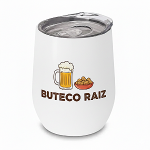 Copo para Sublimação em Inox Parede Dupla Branco com Tampa Acrílica 350ml