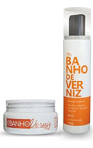 Kit Profissional Shampoo Máscara Banho De Verniz Home Care