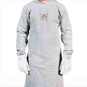 Avental Raspa Blusão Soldador Tipo Barbeiro Couro Sol