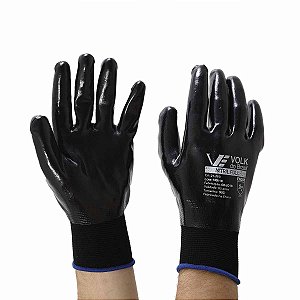 Kit 6 Luva Segurança Emborrachada Nitril Full Quimica Volk