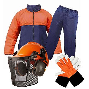 Kit Blusão e Calça Anticorte Capacete 3x1 e Luva Motosserrista