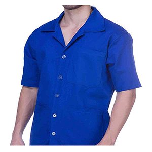 Jaleco Brim Uniforme Manga Curta 3 Bolsos