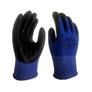 12 Luva Segurança Emborrachada Banho Nitrilico Safetygrip