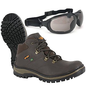 kit Oculos de Proteção e Bota Adventure Trilha Montanhismo