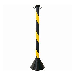PEDESTAL PLASTICO ZEBRADO PRETO E AMARELO 90CM PLASTCOR