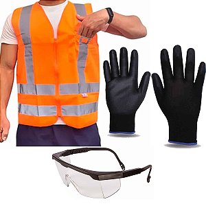 KIT EPI PARA ENTREGADOR MERCADO LIVRE COLETE LUVA E OCULOS