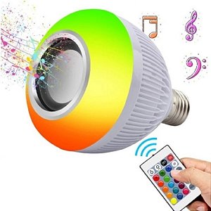 Lampada bluetooth de led caixa de som com controle remoto 12W