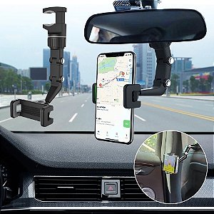 Suporte multifuncional carro espelho retrovisot e mesa universal gps celular automático