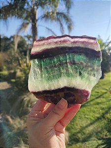 Fluorita Arco-Íris (acompanha suporte de metal)