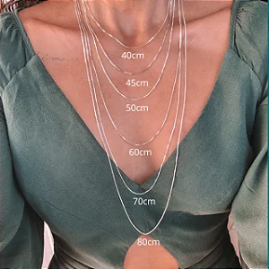 Corrente média em prata 925 diamantada (50cm)
