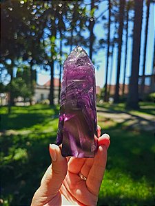 Fluorita Roxa (formação Arco-íris com verde)