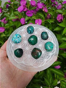 Lote Turquesa Peruana ou Crisocola 7 Peças