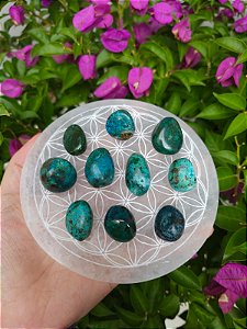 Lote Turquesa Peruana ou Crisocola 10 Peças