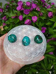 Lote Turquesa Peruana ou Crisocola 3 Peças