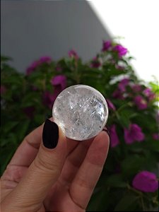 Esfera de Quartzo Branco Translúcido