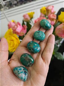 Lote Turquesa Peruana ou Crisocola 5 Peças