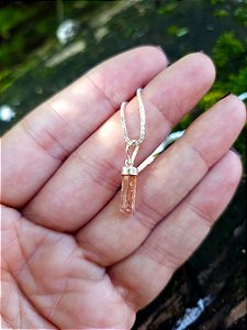 Pingente de  Topázio Imperial Rosa e Dourado